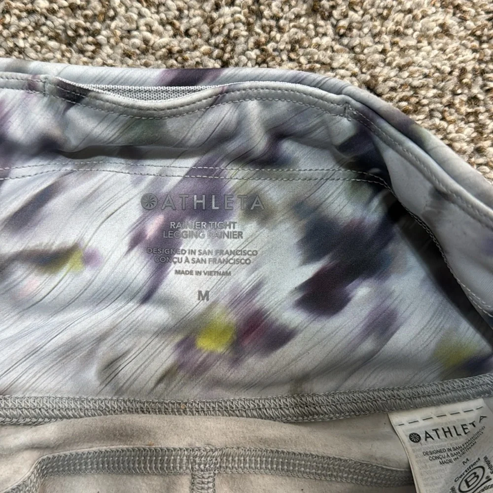 ATHLETA Women's Rainier High Rise Legging Size M In Grey Lyra Garden - Picture 5 of 11